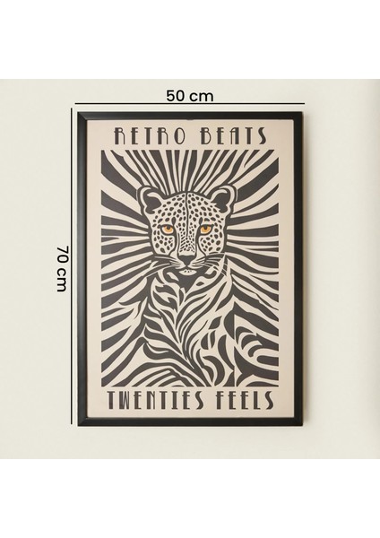 Deco Leopar Tablo - Beyaz / Siyah - 50X70 cm indirimleri
