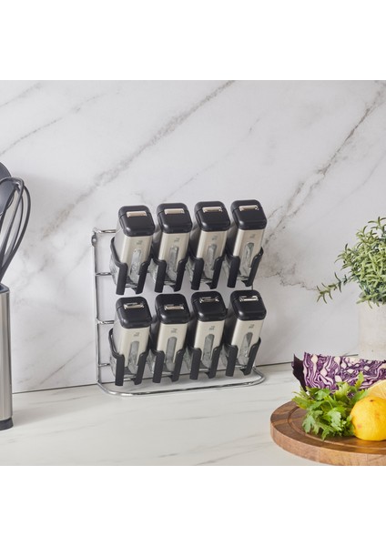 Shinex Inox Standlı 9 Parça Cam Baharat Seti 100 Ml