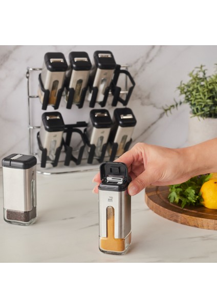 Shinex Inox Standlı 9 Parça Cam Baharat Seti 100 Ml modelleri