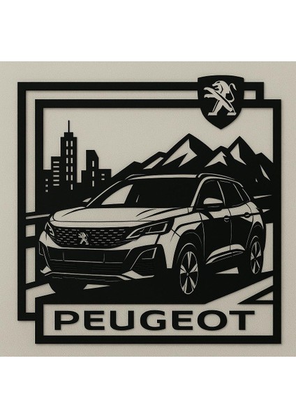 Peugeot Dekoratif Siyah Metal Duvar Tablosu (1,5 mm Kalınlık & 75 cm x 75 Cm) modelleri