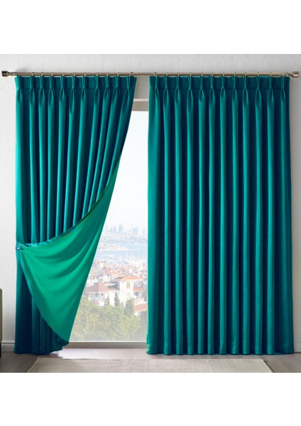 Dauble Blackout Karartma Perde Tek Kanat 1x2 Amerikan Pileli Fon Perde