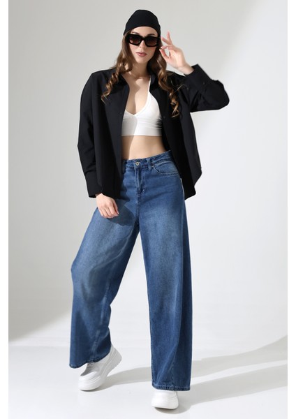 Kadın Gömlek Poplin Kumaş Siyah Oversize Basic Kadın Gömlek indirimleri