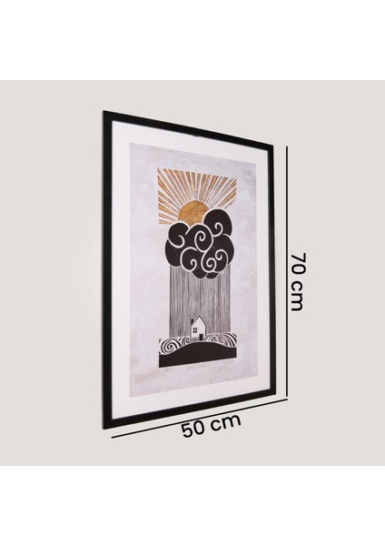 Deco Soleado Tablo - Gri / Siyah - 70X50 cm