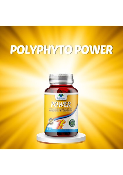 Power - Ginseng, Resveratrol, CO-Q10 30 Bitkisel Kapsül