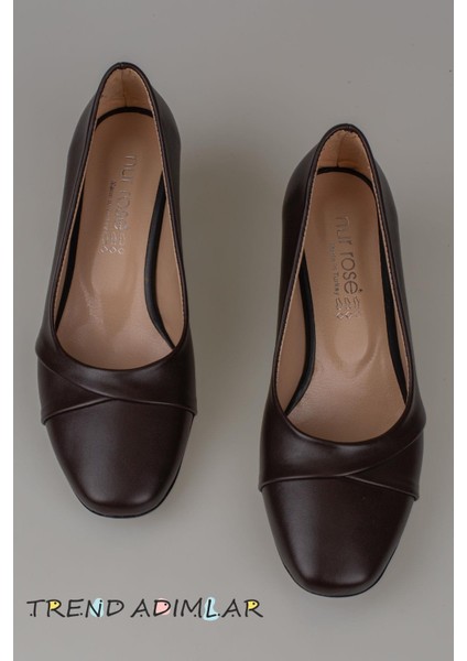 Kahverengi Kesik Burun Özel Üretim Kadın Klasik Ayakkabı fırsatları