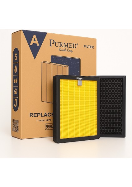 Pure Flat Hava Temizleme Cihazı Uyumlu Hepa + Karbon Filtre
