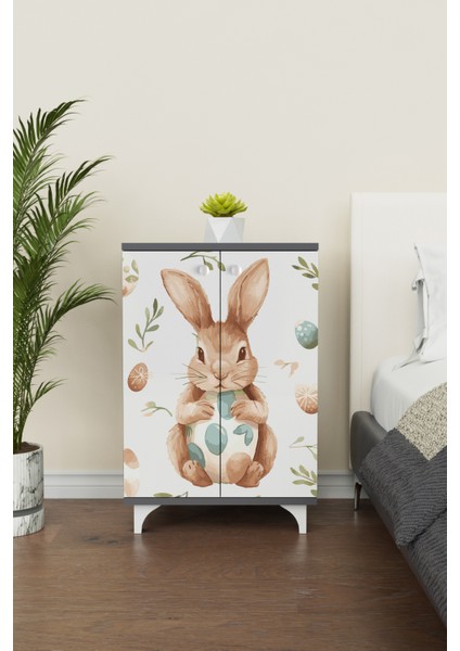 Pretty Rabit 2 Raflı Çocuk Odası Dolabı Çok Amaçlı Baskılı Oyuncak Dolabı fiyatları