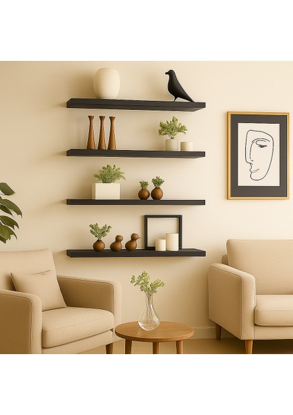Siyah 5 Adet Duvar Rafı fırsatları