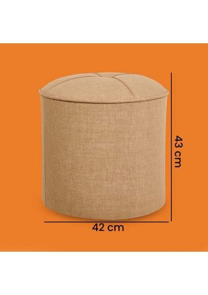 Silindir Puf - Sütlü Kahverengi - 43X42X42 cm indirimleri
