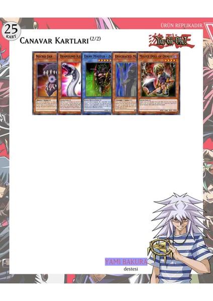 Yu-Gı-Oh! Ingilizce Yami Bakura Destesi 57 kart modelleri