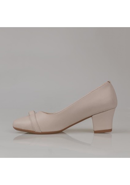 Krem Taş Sarmalı Kadın Klasik Ayakkabı modelleri