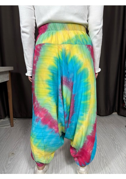 Batik Çok Renkli Rahat Şalvar - Rahat Kesim, Bol Paça, Yazlık Pantolon modelleri