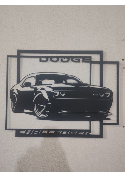 Dodge Challenger Dekoratif Siyah Metal Duvar Tablosu (1,5 mm Kalınlık & 65 cm x 50 Cm) fiyatları