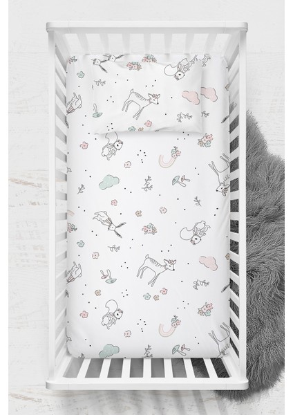 Pamuk Lastikli Çarşaf Seti - Gazelle 70X120 35X45
