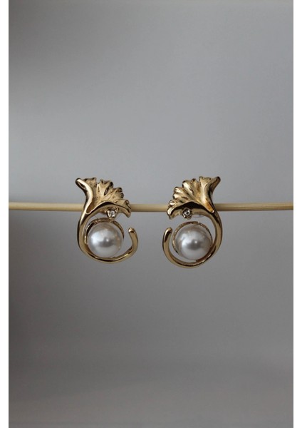 Vıp Çelik Incili Taş Detaylı Yaprak Model Küpe modelleri