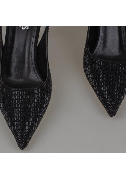 Siyah El Taş Işlemeli Kadın Klasik Ayakkabı indirimleri