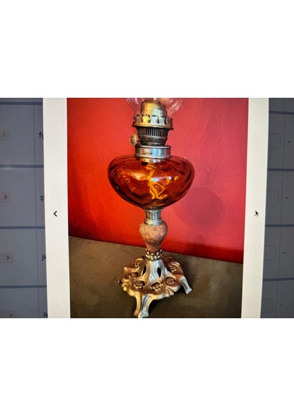 Antika Fransız Gaz Lambası 48 cm Boyunda