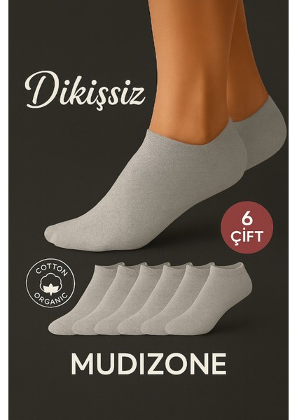 6'lı Dikişsiz Unisex Beyaz Sneaker 6 Çift Terletmez Pamuk Bilek Boy Çorap Seti