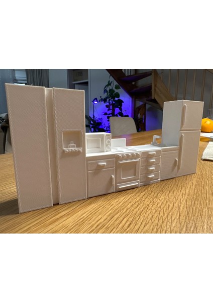 Barbie Bebek Evi Boyanabilir Mutfak Seti-Kitchen Set Dollhouse Play Set