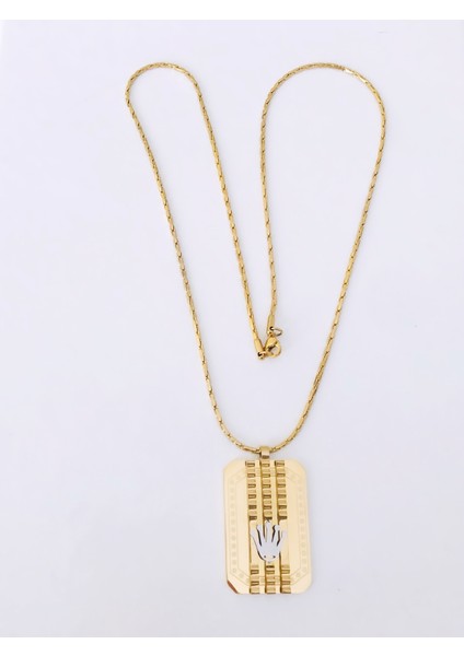 Kral Tacı Figürlü Çelik Kolye