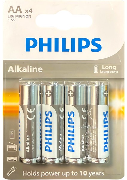 Alkalin Aa Kalem Pil 1.5V 4lü Blister Paket LR6A4B