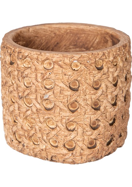 Beton Saksı Hasır Desenli Kahverengi 8x7 Cm. modelleri