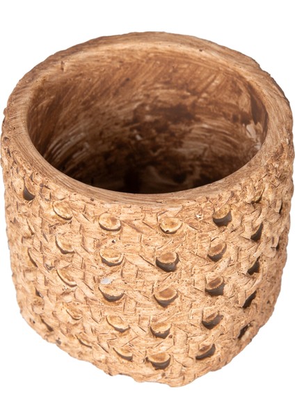 Beton Saksı Hasır Desenli Kahverengi 8x7 Cm. fırsatları