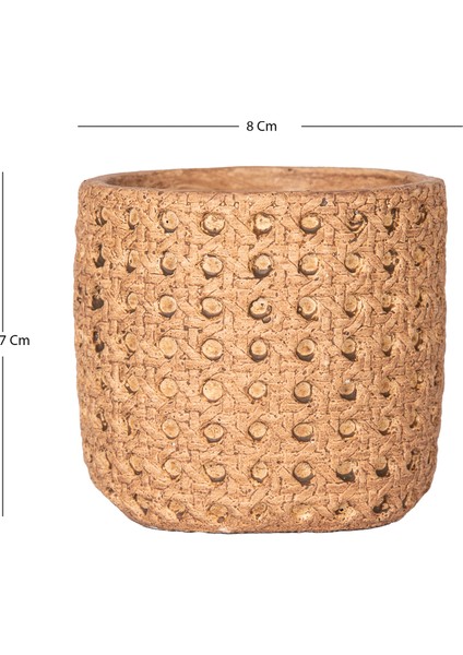 Beton Saksı Hasır Desenli Kahverengi 8x7 Cm. indirimleri