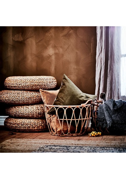 Alseda Puf Muz Lifi 60 cm El Dokuması Rattan Taşınması Kolay fırsatları