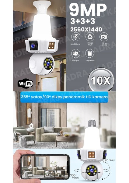 Ampül Kamera, Wıfı, 9mp, Alarm, Uzaktan Izleme, Hareket Tabiki, Anlık Bildirim,gece Görüşü, Kablosuz fiyatları