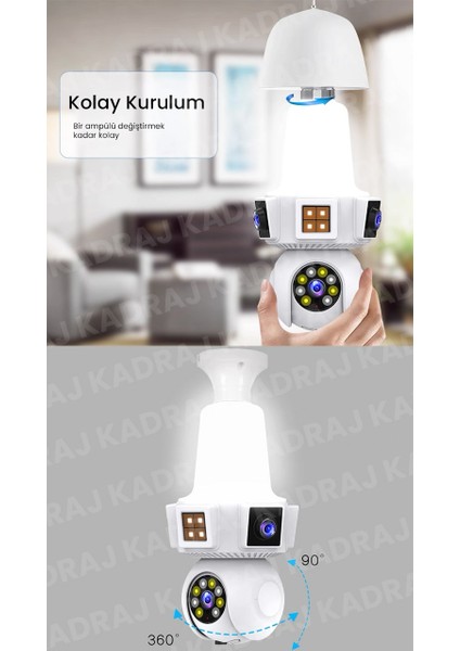 Ampül Kamera, Wıfı, 9mp, Alarm, Uzaktan Izleme, Hareket Tabiki, Anlık Bildirim,gece Görüşü, Kablosuz fırsatları