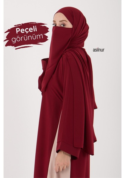 Leyla Abaya Şal Peçe 3'lü Set Bordo fırsatları