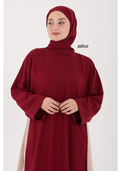 Leyla Abaya Şal Peçe 3'lü Set Bordo indirimleri