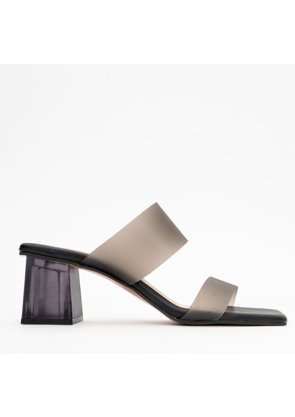 123 Siyah Cilt Topuklu Şeffaf Kadın Terlik indirimleri