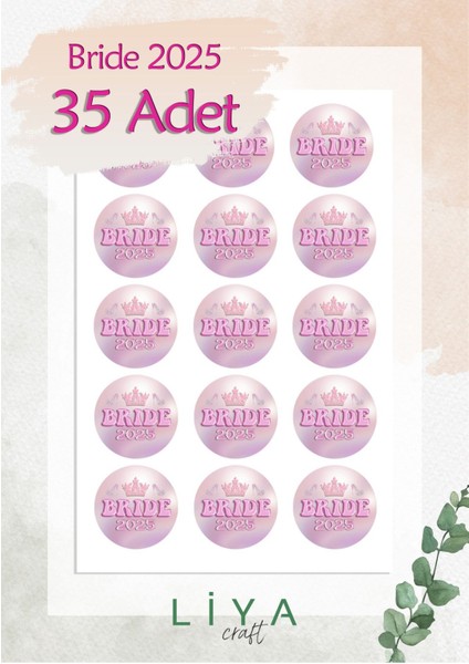 Team Bride Sticker Set 3 cm 35ADET