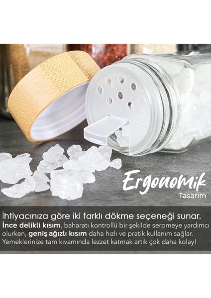 2'li Bambu Kapak Modern Tuzluk Baharatlık Seti Çift Dökme Başlıklı fiyatları