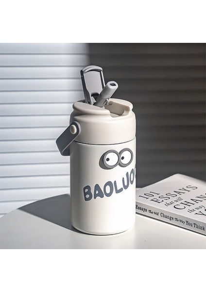 Taşınabilir El Tipi Paslanmaz Çelik Yalıtımlı Pipetli Su Bardağı 550ML (Yurt Dışından)