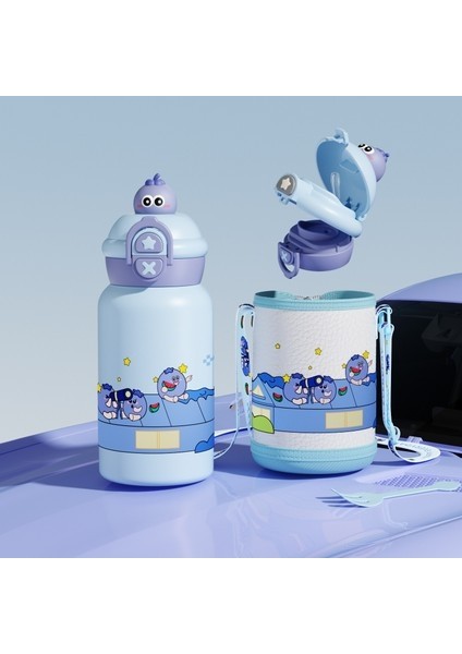 Çift Içecek Çocuk Yalıtım Kupası Çocuk Su Isıtıcısı 316 Paslanmaz Çelik Malzeme 500ML (Yurt Dışından)