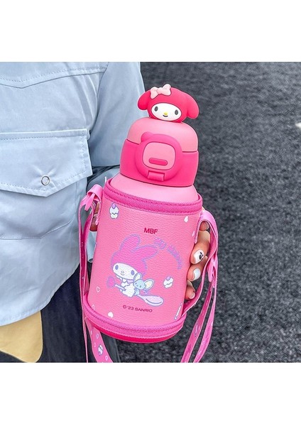 Karikatür Çocuk Termos Bardak Çocuk Su Şişesi Çocuklara Pipetli 500 ml (Yurt Dışından)