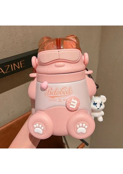 Çocuk Yalıtımlı Su Bardağı 316 Paslanmaz Çelik Çift Pipetli Bardak 550ML (Yurt Dışından) fiyatları