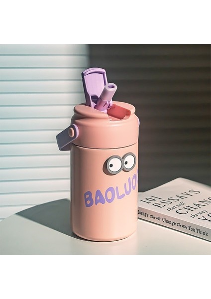 Taşınabilir El Tipi Paslanmaz Çelik Yalıtımlı Pipetli Su Bardağı 550ML (Yurt Dışından)