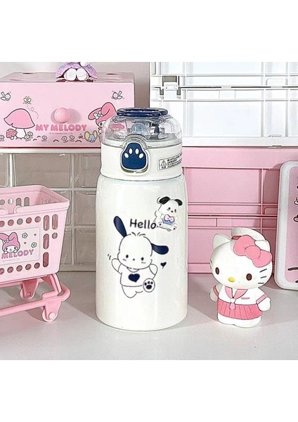 Çocuk Paslanmaz Çelik Pipetli Termal Su Bardağı 400ML (Yurt Dışından)