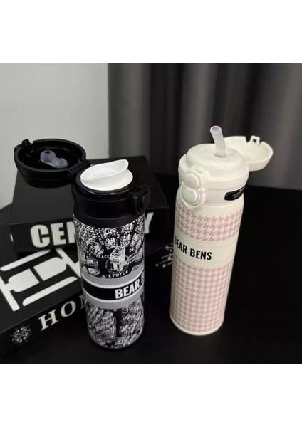 Taşınabilir Su Bardağı 316 Paslanmaz Çelik Pipetli Bardak 480ML (Yurt Dışından) modelleri