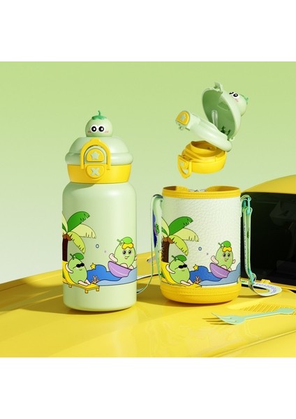 Çift Içecek Çocuk Yalıtım Kupası Çocuk Su Isıtıcısı 316 Paslanmaz Çelik Malzeme 500ML (Yurt Dışından)