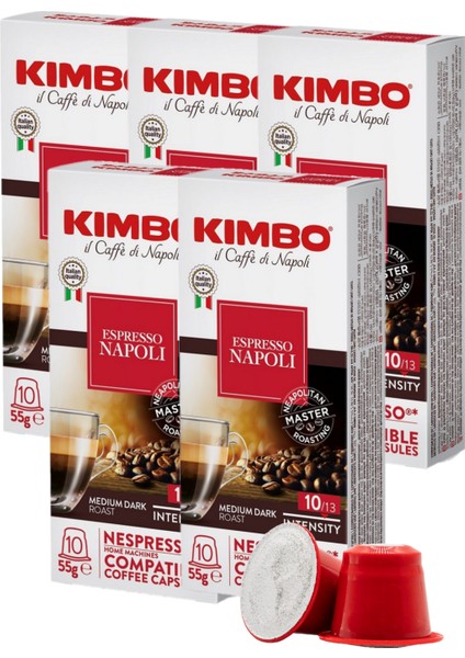Napoli Nespresso Uyumlu Kapsül Kahve (10’lu Kutuda) (5 Kutu)