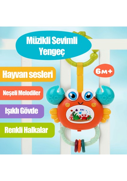 Sevimli Yengeç Işıklı Sesli Halkalı Çıngırak Duyusal Oyuncak fiyatları