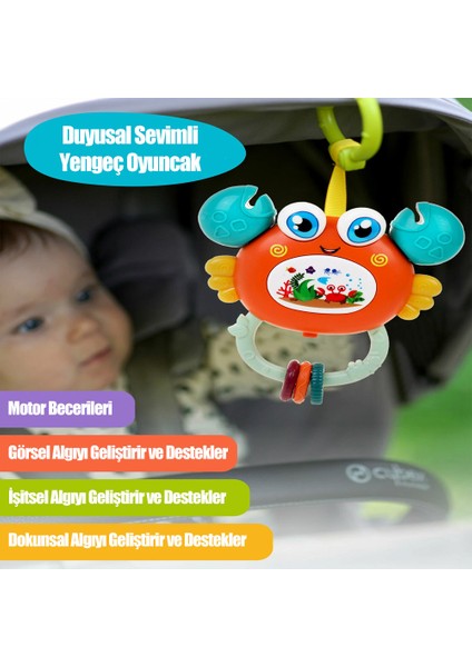 Sevimli Yengeç Işıklı Sesli Halkalı Çıngırak Duyusal Oyuncak modelleri