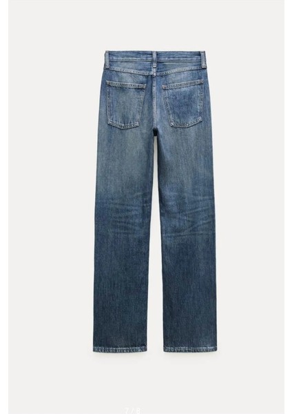 Zara Women Orta Bel Straight Fit Düz Kesim Jean Pantolon ABZRA0056 fiyatları