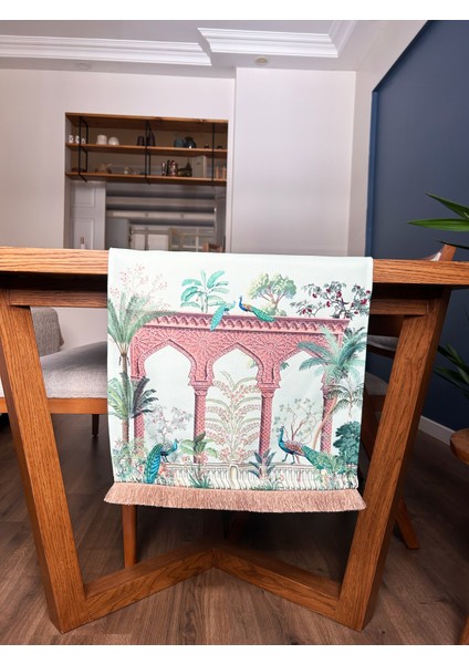 Kahverengi Püsküllü, Forest Desen 40X140CM Runner modelleri