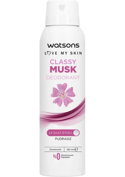Classy Musk Deodorant Sprey Pudrasız 5x150ml fiyatları